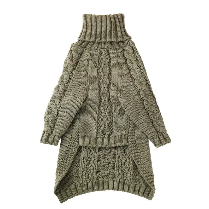 Pull Tricot Torsadé Col Roulé Pour Lévrier Et Whippet