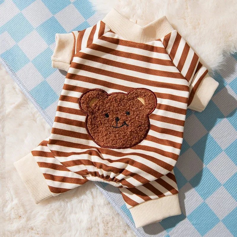 Pyjama pour Chat Marron Rayé