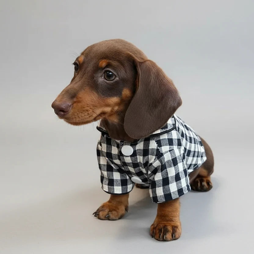 Chemise A Carreaux Pour Chien Teckel