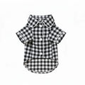 Pyjama pour chien teckel à carreaux noirs et blancs avec nœud papillon assorti
