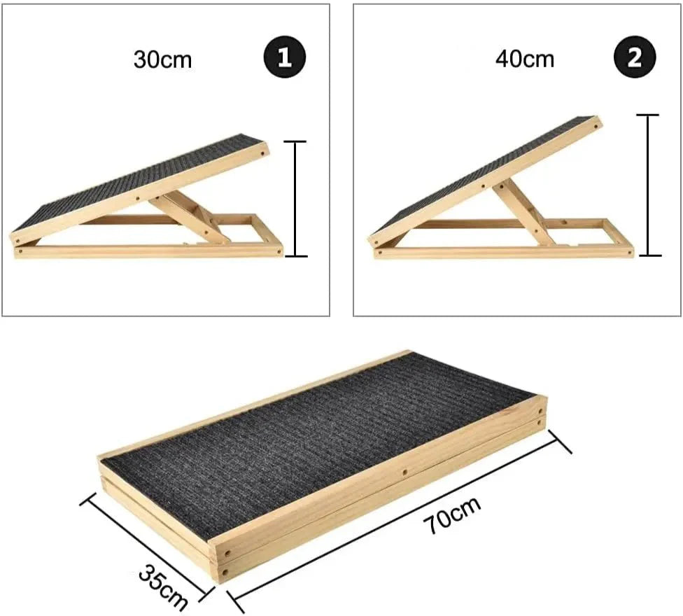 Rampe Montée Chien En Bois Ajustable