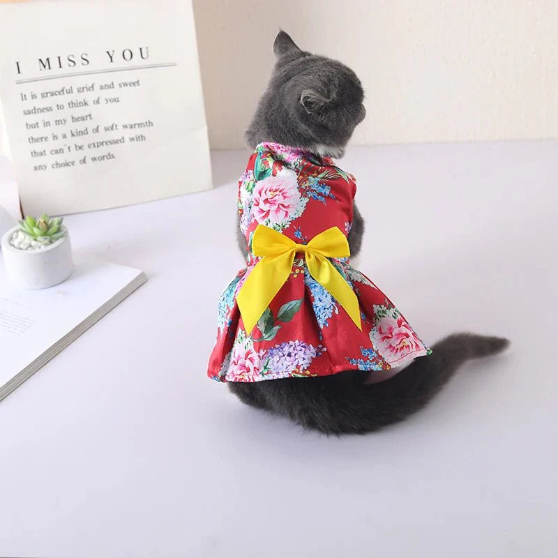 Robe à Fleurs pour Chat