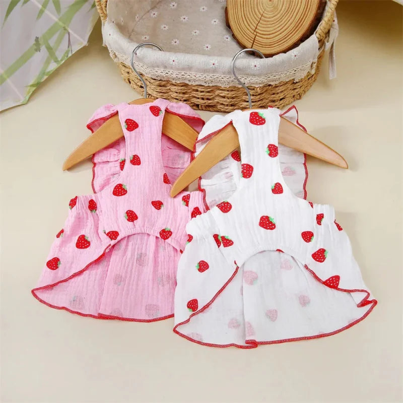 Robe Blanche / Rose pour Chien
