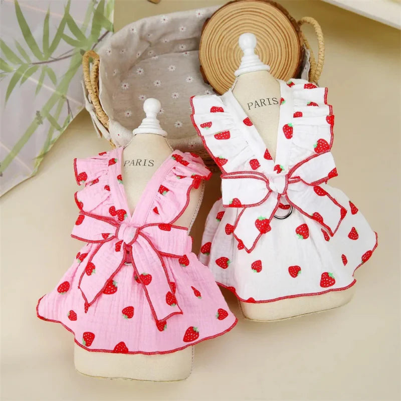 Robe Blanche / Rose pour Chien
