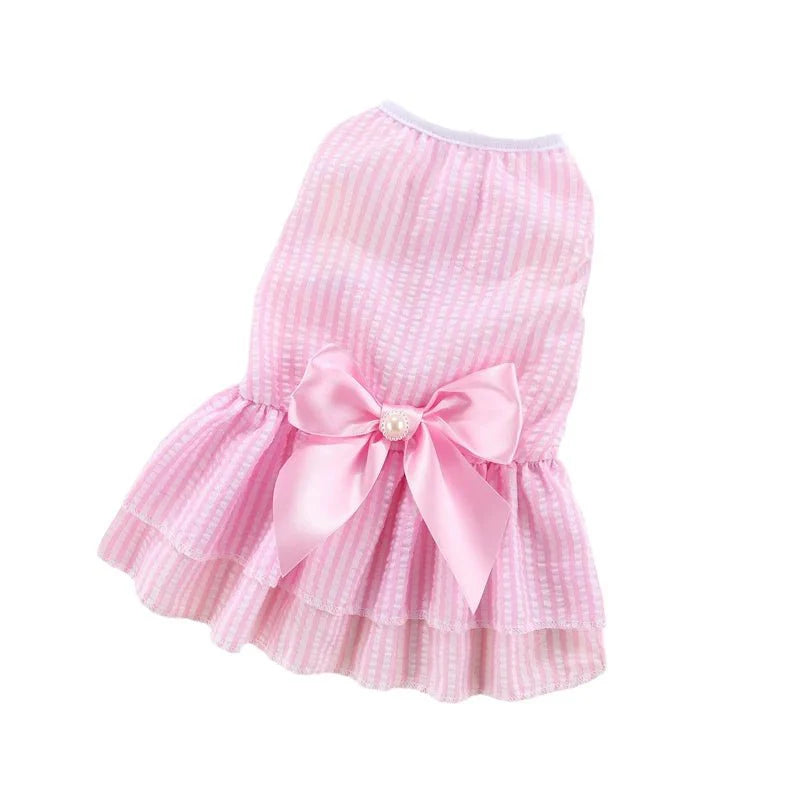Robe Marinière Rose Chat