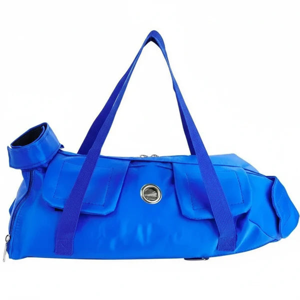 Sac à dos pour chat Oscar et Plume bleu avec ouverture ventilée et bretelles pour transport facile