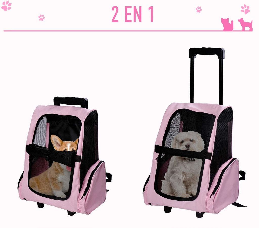 Sac à dos transport chat avec roulettes - Oscar et Plume