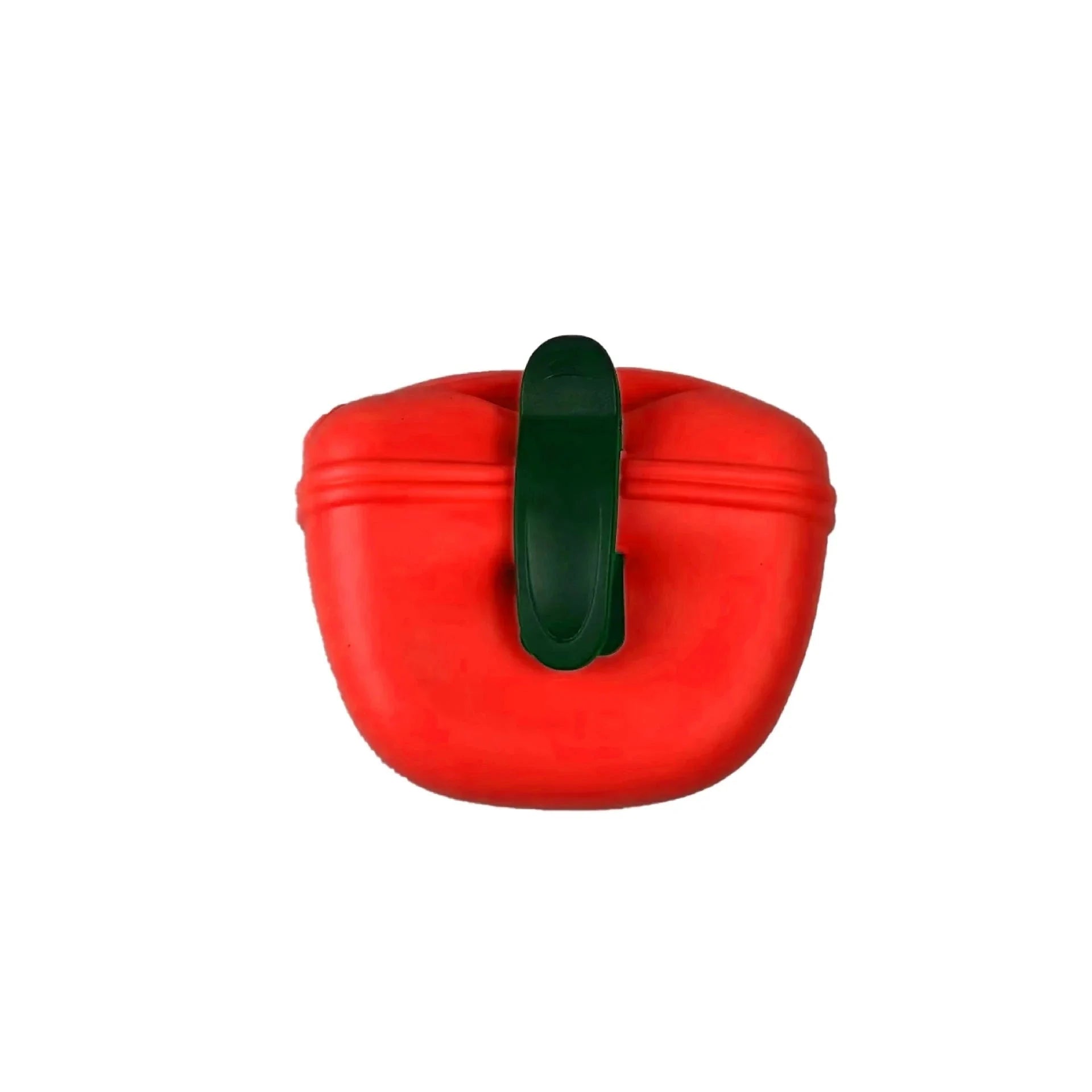 Sac à friandises chien rouge avec clip noir pratique pour promenades et entraînements