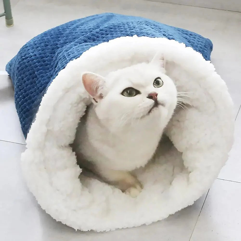 Sac de couchage pour chat - Doux et douillet d'hiver