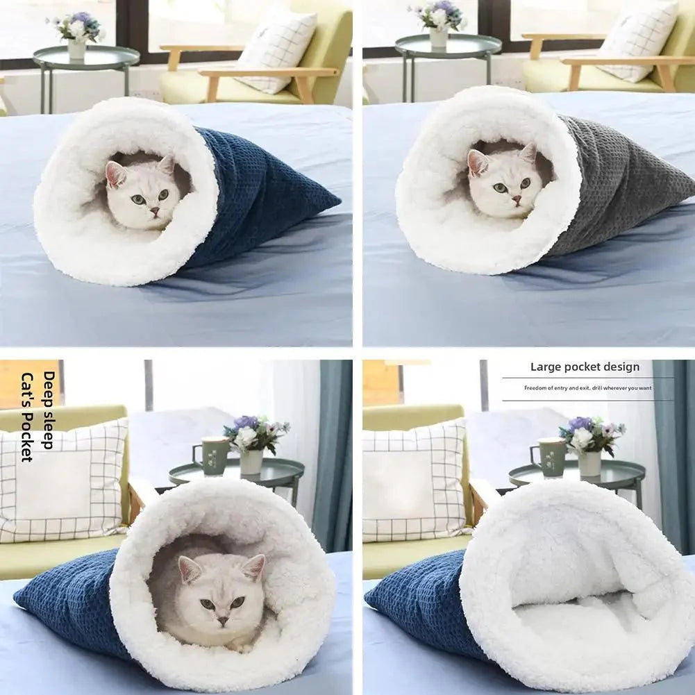 Sac de couchage pour chat - Doux et douillet d'hiver