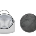 Sac de transport rigide pour chat gris avec fenêtre ventilation transparente et coussin doux amovible