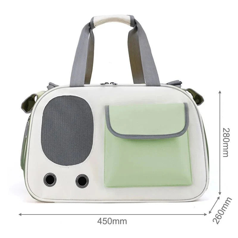 Sac de voyage chien chat Oscar et Plume en tissu beige avec poches et aérations pour animaux