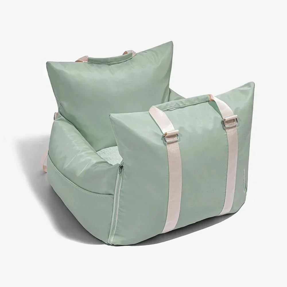 Sac de voyage pour chien Oscar et Plume en vert menthe avec coussins confortables