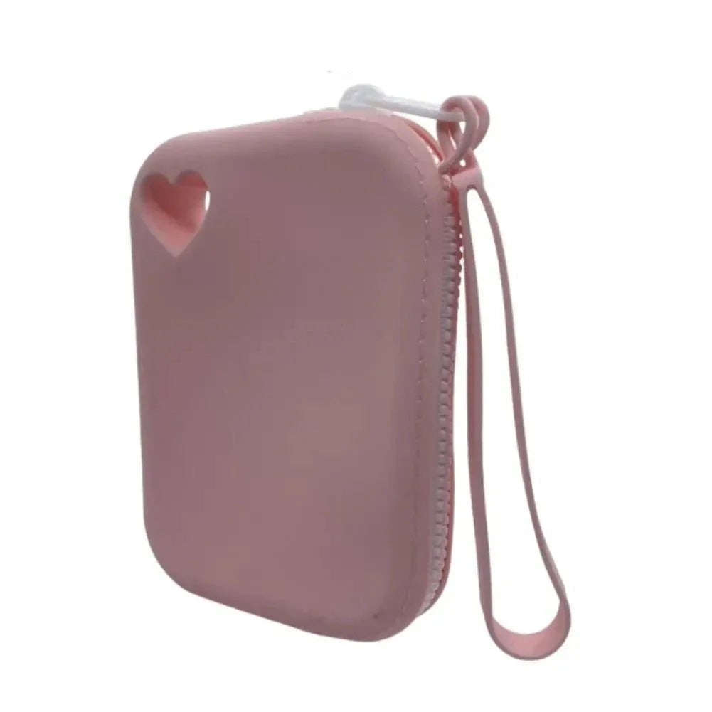Sac friandise silicone chien rose avec fermeture éclair et poignée pour transporter les friandises