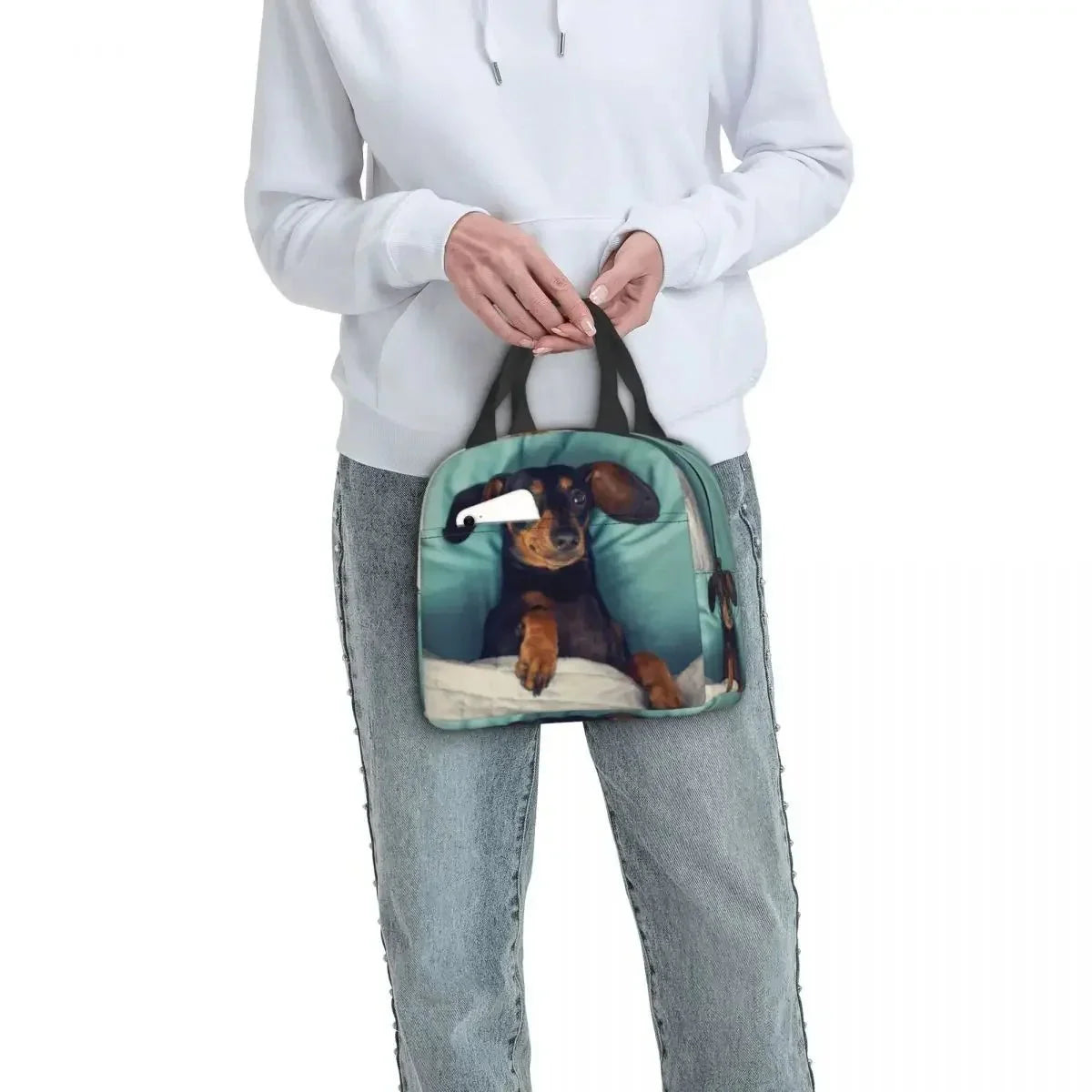 Sac Isotherme Teckel Oscar et Plume - Design Unique