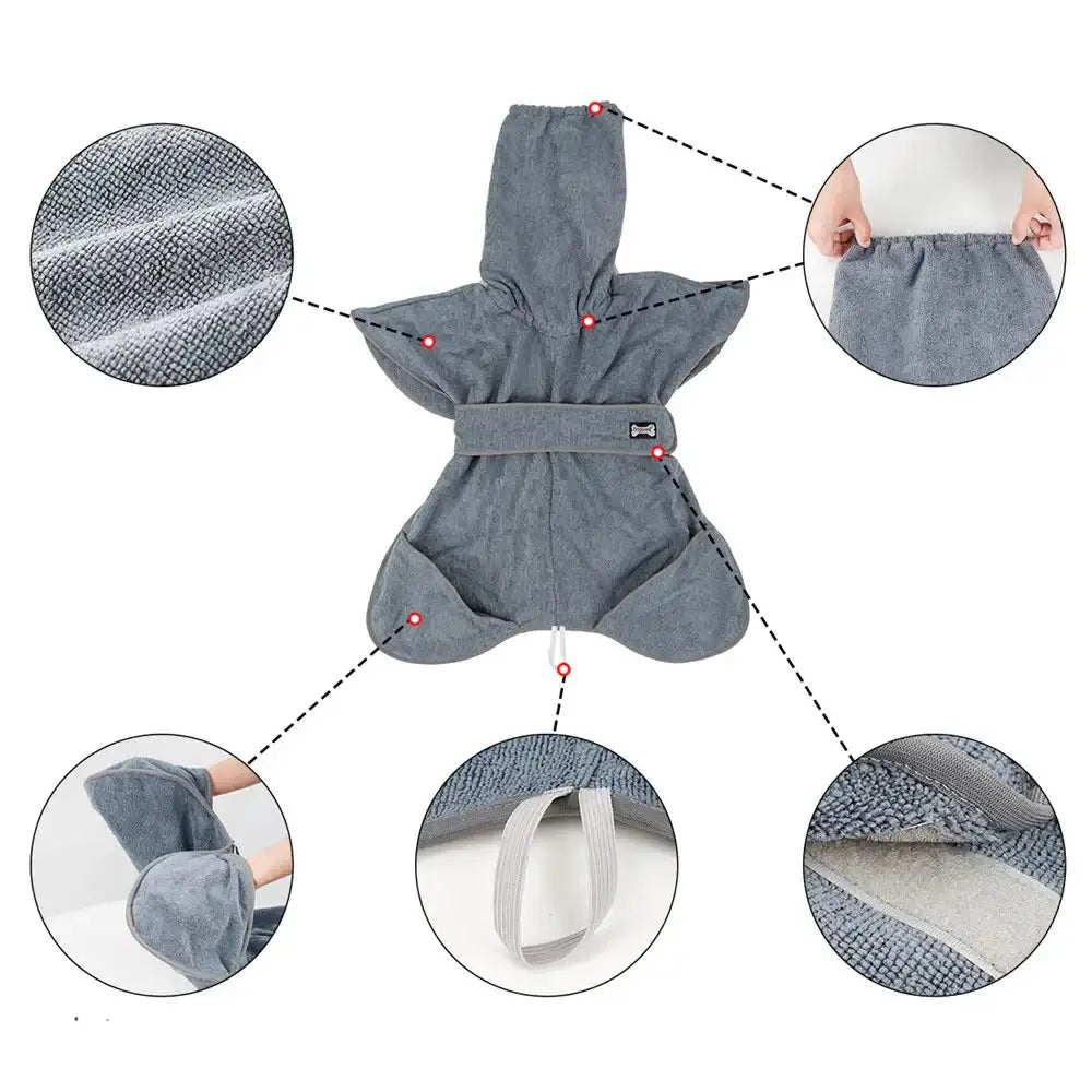 Serviette Microfibre Pour Chien Avec Capuche