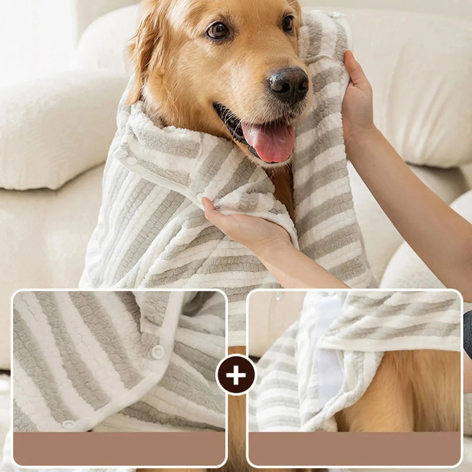 Serviette de bain microfibre pour chien ultra absorbante