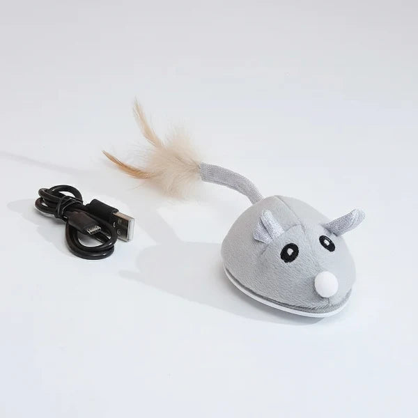 Souris interactive pour chat jouet USB rechargeable