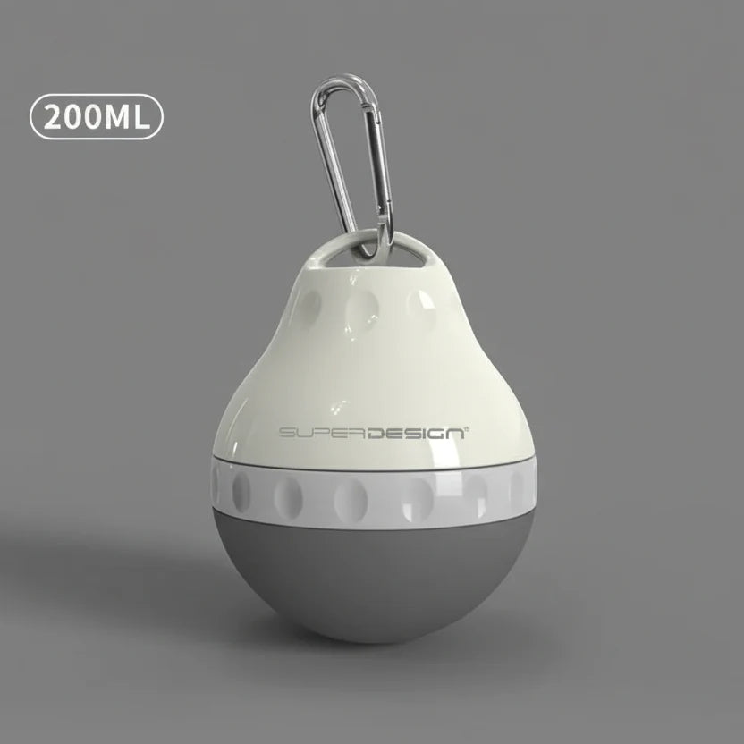 Gourde de voyage pour chien de 200 ml avec design ergonomique et mousqueton pour un transport facile
