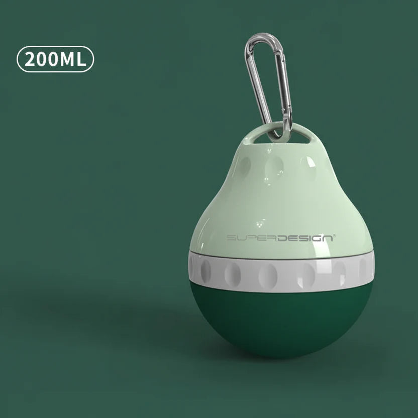 Gourde de voyage pour chien de 200 ml avec design pratique et crochet pour un transport facile