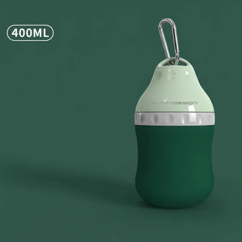 Gourde de voyage pour chien de 400ml avec carabine, pratique pour les sorties en plein air