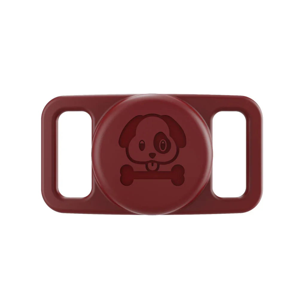 Support AirTag chien rouge avec motif chien Oscar et Plume pour collier animal
