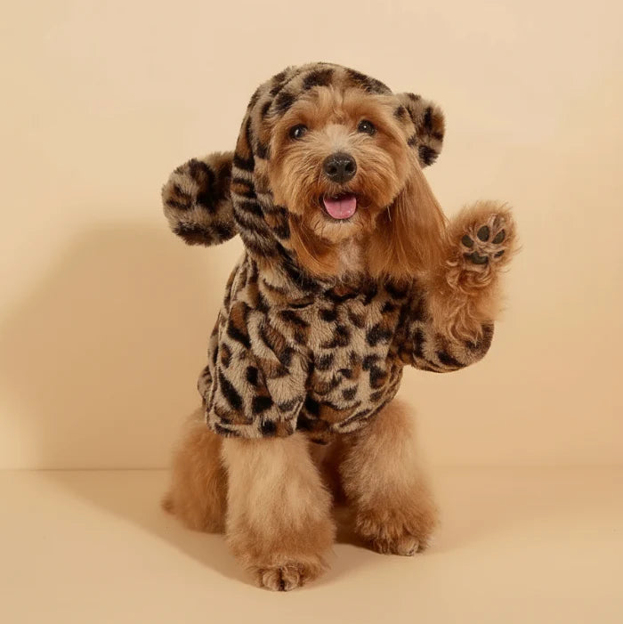 Pull Polaire Léopard Chaud pour Chien - Oscar et Plume