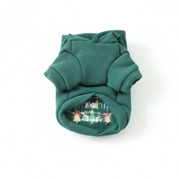 Sweat A Capuche De Noël Vert Pour Chien