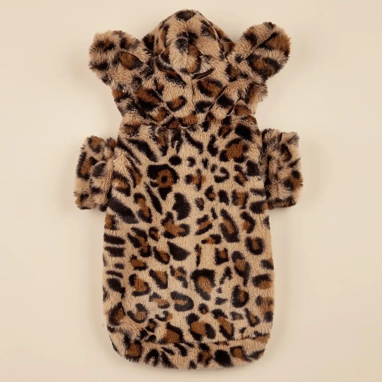 Sweat capuche pour chien à motif léopard en tissu doux et chaud par Oscar et Plume