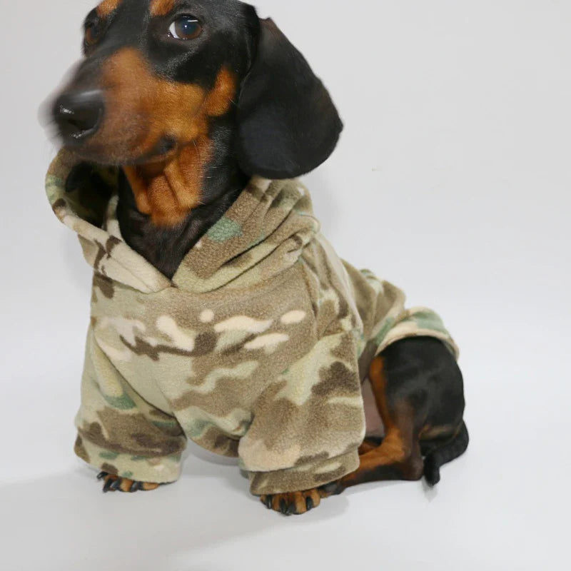 Sweat Capuche Camouflage Polaire Pour Teckel