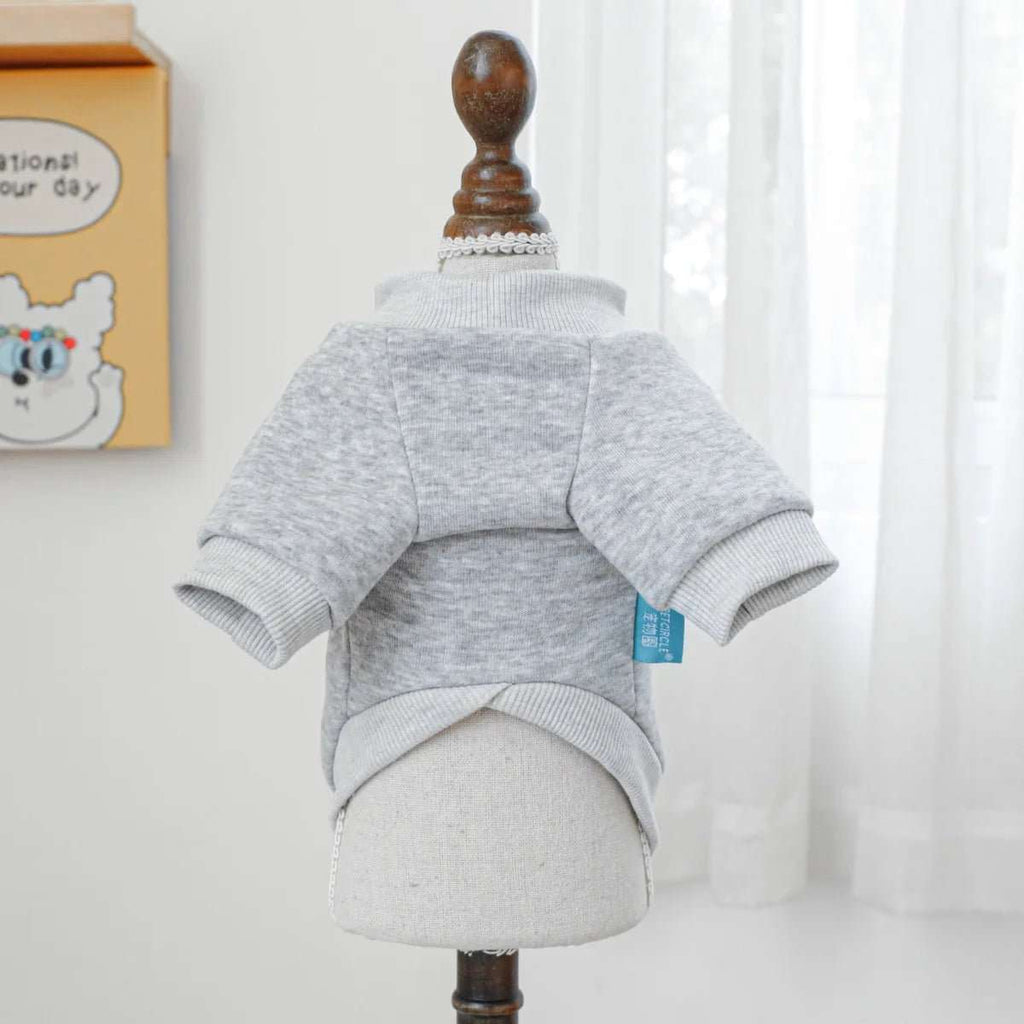 Sweat Gris Pour Petit Chien Cœur Rouge