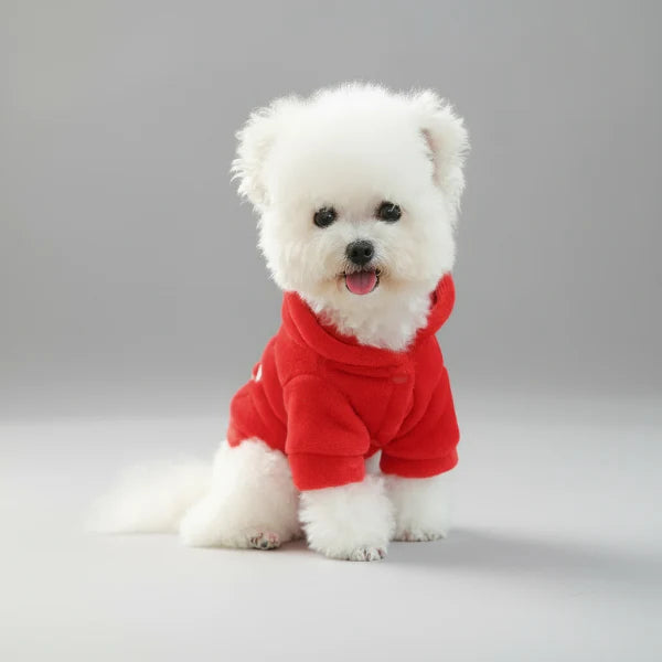 Sweat À Capuche Noël Pour Petit Chien Rouge Confortable - Les Bonnes Affaires