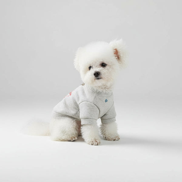Sweat Doux Imprimé Coeur Pour Petit Chien