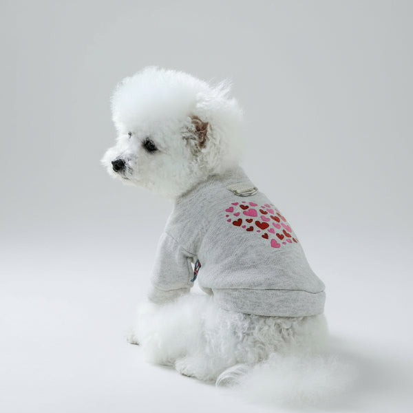Sweat Doux Imprimé Coeur Pour Petit Chien