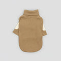 Sweat-shirt chien coton camel en maille côtelée avec col roulé de la marque Oscar et Plume