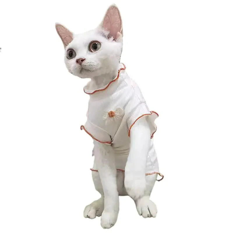 T-Shirt Blanc pour Chat