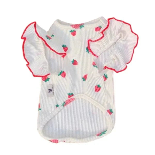T-Shirt Chienne Femelle Fraises