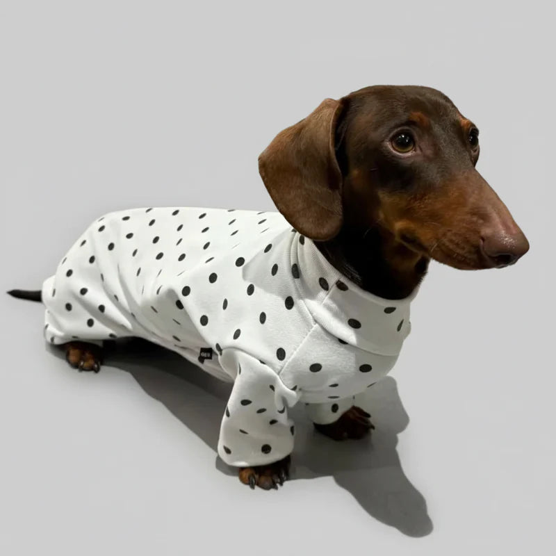 T-Shirt A Pois En Coton Doux Pour Teckel