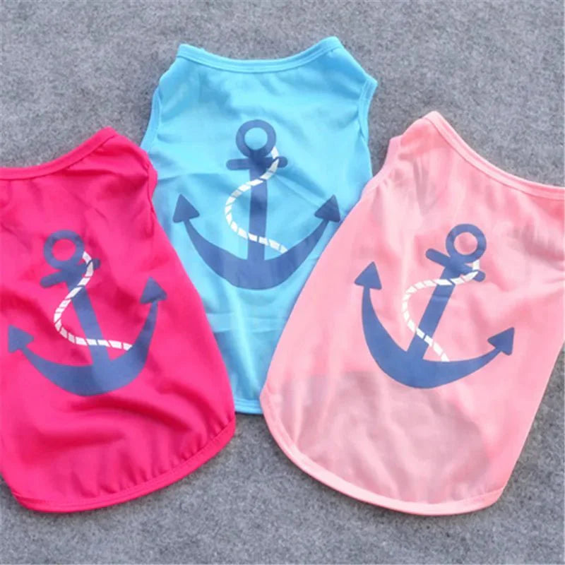 T-Shirt pour Chat Ancre Marine