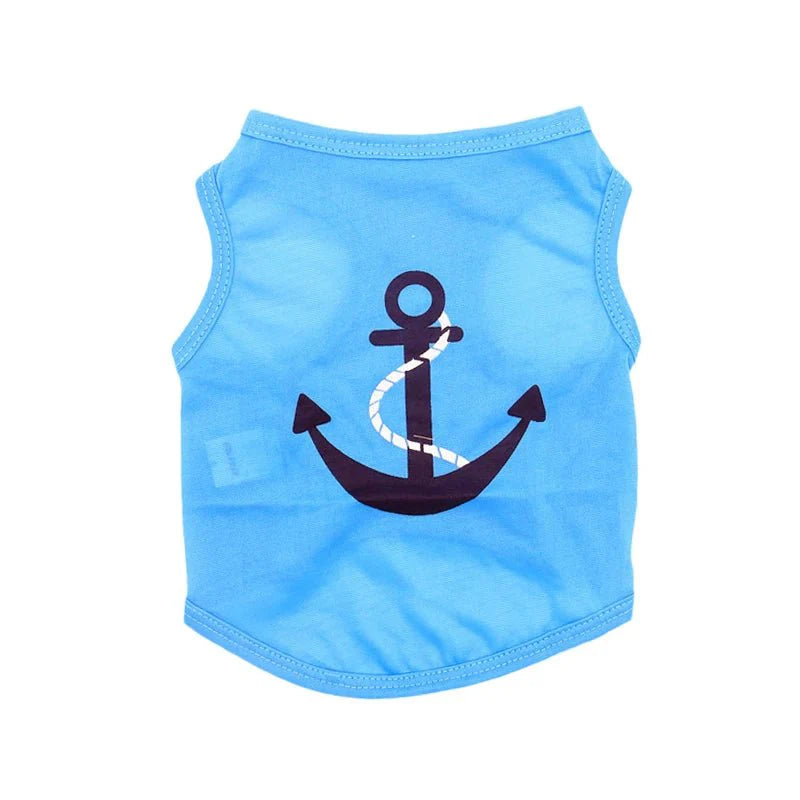 T-Shirt pour Chat Ancre Marine