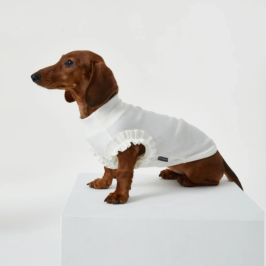T-shirt Manches Avec Volants Pour Teckel