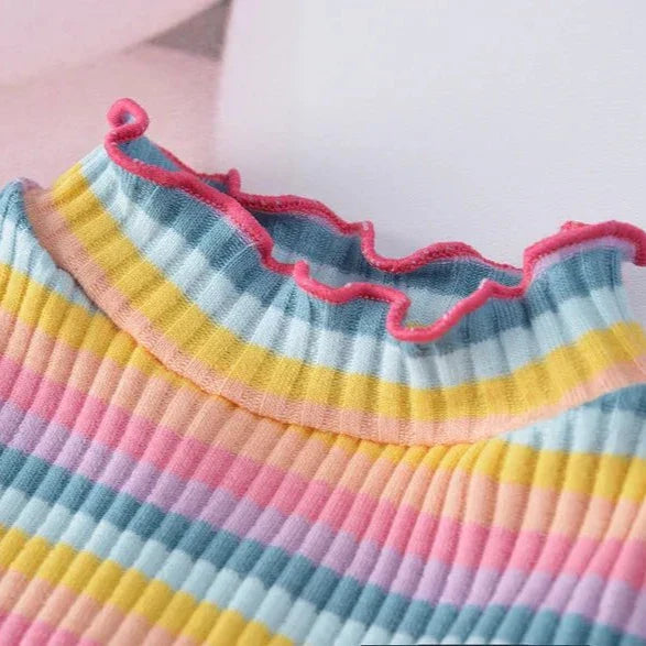 T-Shirt Rayé Multicolore pour Chat