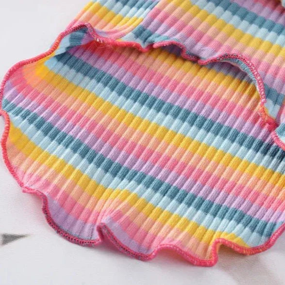 T-Shirt Rayé Multicolore pour Chat