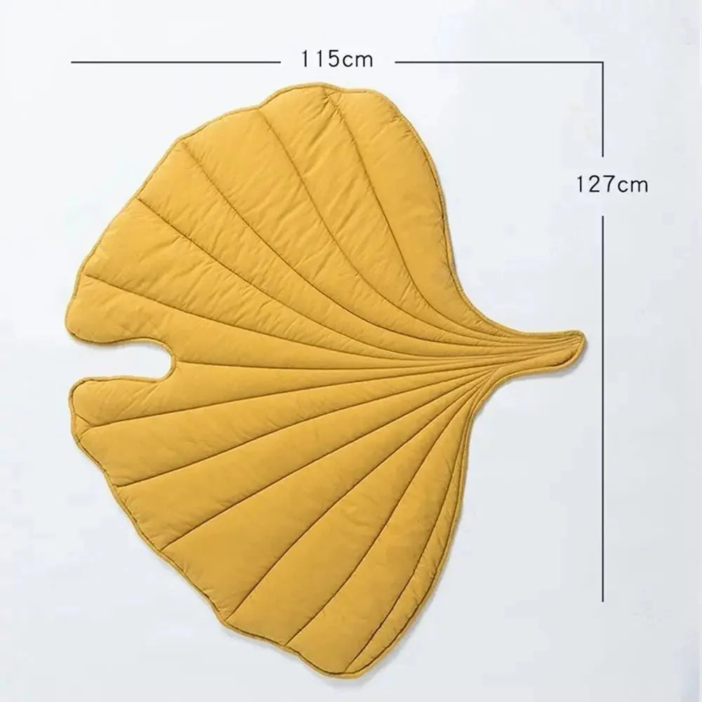Tapis chat et chien en forme de feuille jaune de 115x127 cm pour animaux confortables