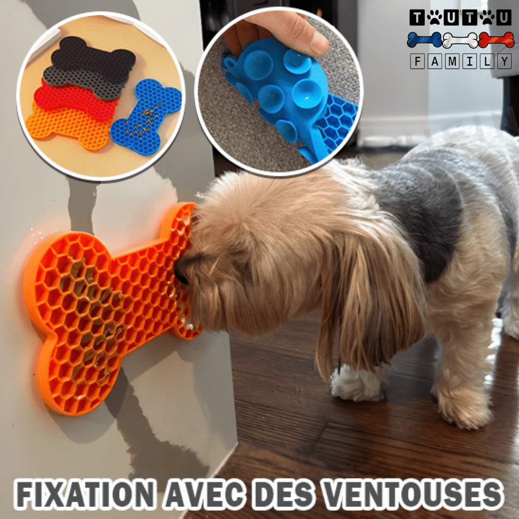 Tapis de léchage pour chien Os - DétenteToutou™