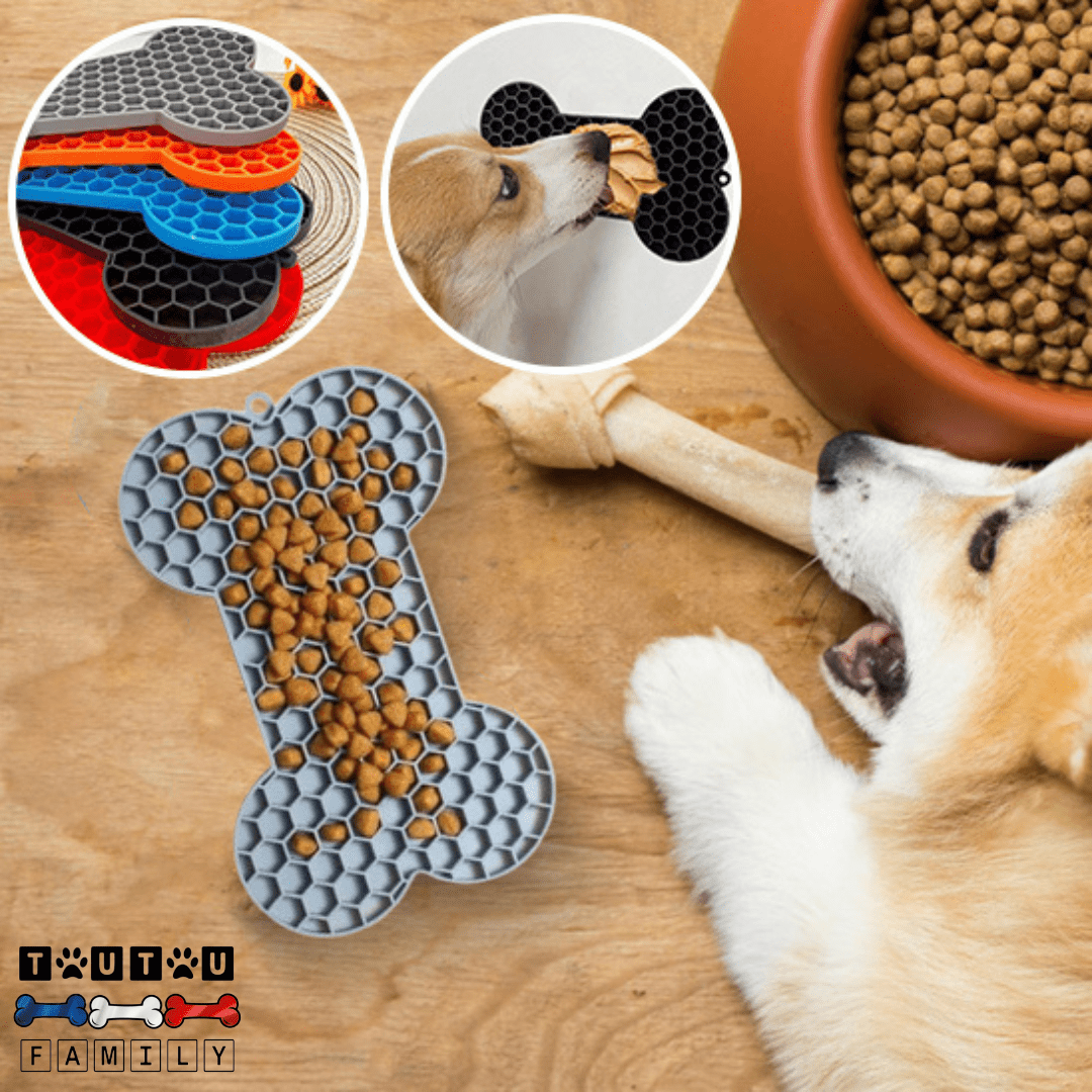 Tapis de léchage pour chien Os - DétenteToutou™