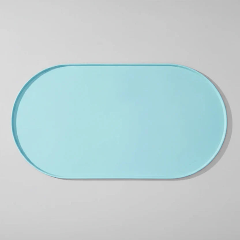 Tapis gamelle chien bleu en silicone antidérapant pour un repas propre et organisé