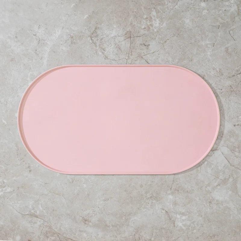Tapis gamelle chien rose en silicone pour éviter les éclaboussures et les déversements