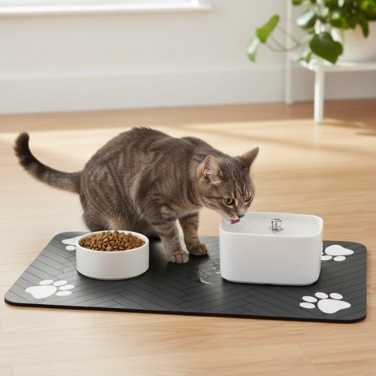 Tapis pour gamelle chat | Stop Salissures