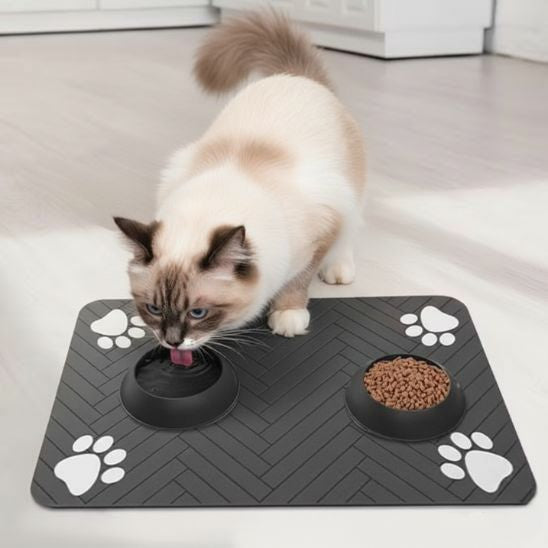 Tapis pour gamelle chat | Stop Salissures